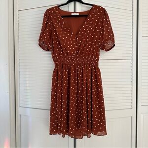 Madewell Rust Polka Dot Mini Dress